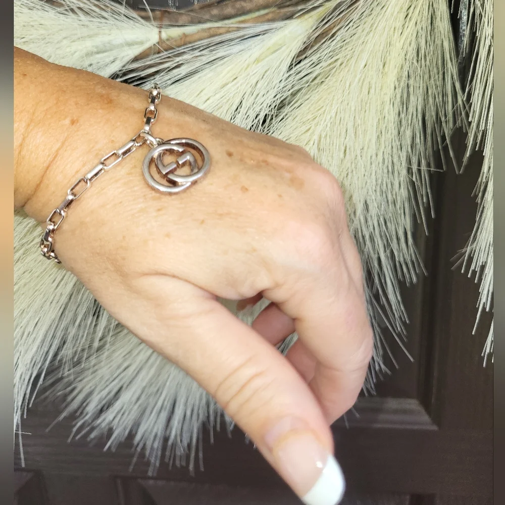 GUCCI STATEMENT bracelet Double  G's!!! 925 Sterling Silver 🧡💚💛💙💜